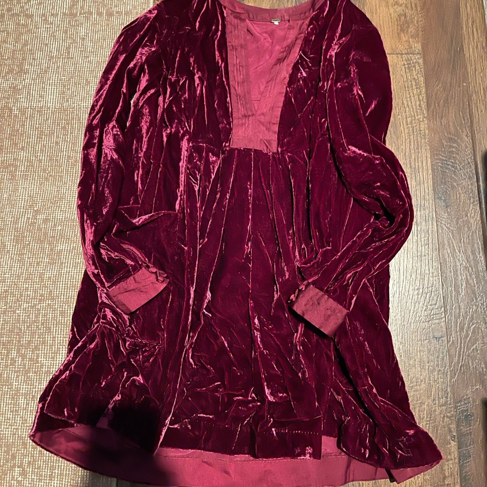 Free people red velvet dress